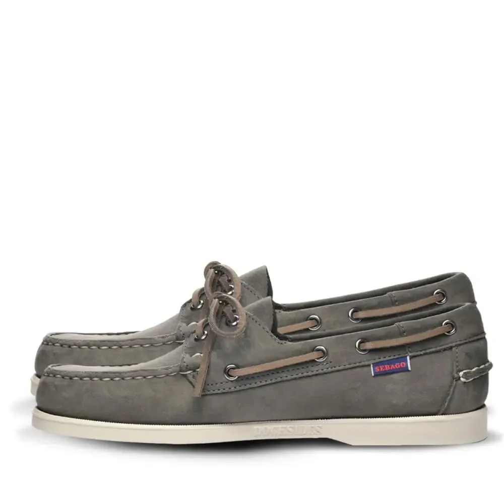 SEBAGO PORTLAND CRAZY H BOAT SHOES -DARK GRAY - 11.5 REGULAR